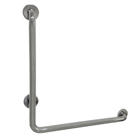 MADE TO MATCH 27-1/16" L, L-Shaped, 304 Stainless Steel, Grab Bar, Mirror GBL1424CSR1